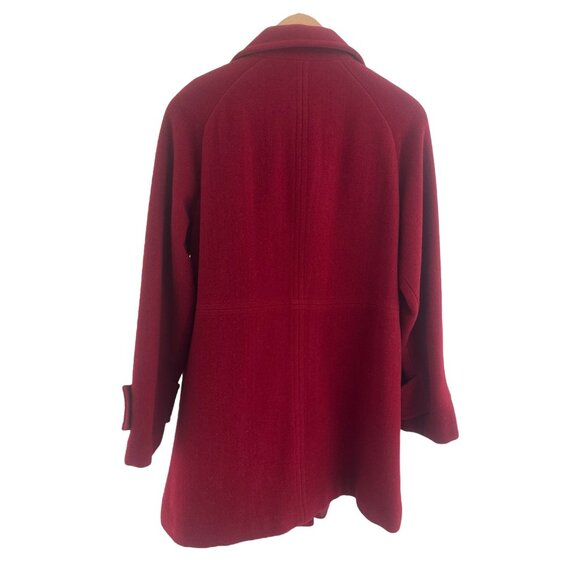 Mackintosh Red Wool-Blend Lined Coat w/Pockets Size S Peacoat Single Breasted - Picture 7 of 11